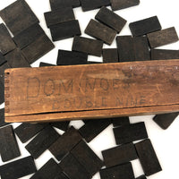 Early Double Nine Embossing Company Dominoes in Original Wooden Box