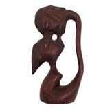 Haitian Carved Wood Kissing Couple