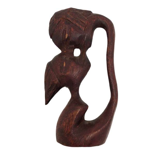 Haitian Carved Wood Kissing Couple