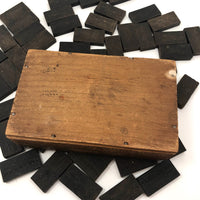 Early Double Nine Embossing Company Dominoes in Original Wooden Box