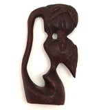 Haitian Carved Wood Kissing Couple