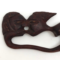 Haitian Carved Wood Kissing Couple