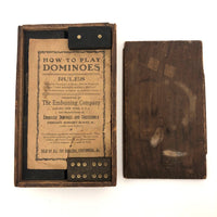 Early Double Nine Embossing Company Dominoes in Original Wooden Box