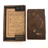 Early Double Nine Embossing Company Dominoes in Original Wooden Box
