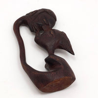 Haitian Carved Wood Kissing Couple