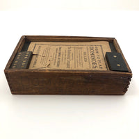 Early Double Nine Embossing Company Dominoes in Original Wooden Box