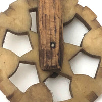 19th C New England Wood and Bone Pie Crimper / Jagging Wheel 