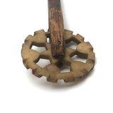 19th C New England Wood and Bone Pie Crimper / Jagging Wheel 