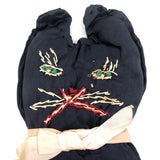 Blue Stuffed Cat with Terrific Hand-Embroidered Face