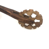 19th C New England Wood and Bone Pie Crimper / Jagging Wheel 