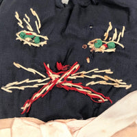 Blue Stuffed Cat with Terrific Hand-Embroidered Face