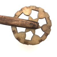 19th C New England Wood and Bone Pie Crimper / Jagging Wheel 