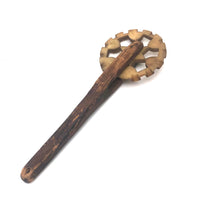 19th C New England Wood and Bone Pie Crimper / Jagging Wheel 