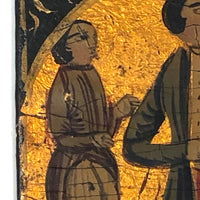 Gold Leafed Early Miniature Painting on Laquered Papier Mache in Daguerrotype Frame