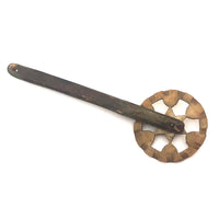 19th C New England Wood and Bone Pie Crimper / Jagging Wheel 