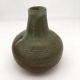 Light Green and Brown Glazed Studio Pottery Bud Vase Signed Krantz
