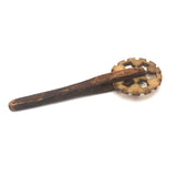 19th C New England Wood and Bone Pie Crimper / Jagging Wheel 