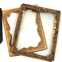 Gold Leafed Early Miniature Painting on Laquered Papier Mache in Daguerrotype Frame