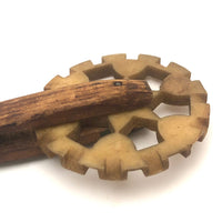 19th C New England Wood and Bone Pie Crimper / Jagging Wheel 