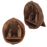 German Vintage Carved Walnut Miniature Nativity Scene