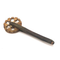19th C New England Wood and Bone Pie Crimper / Jagging Wheel 