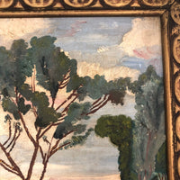 American Oil on Board Painting of Fallen Tree, Signed REA, 1949