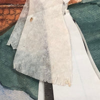 Mid 19th Century Folk Art Cutout Watercolor with Paper Collage