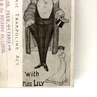 I am Goodlow (With Miss Lily) Comic Trampoline Act, Antique Vaudeville Postcard