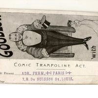 I am Goodlow (With Miss Lily) Comic Trampoline Act, Antique Vaudeville Postcard