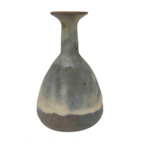 Cream and Pale Blue-Gray Glazed Studio Pottery Budvase with Long Neck