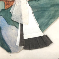 Mid 19th Century Folk Art Cutout Watercolor with Paper Collage