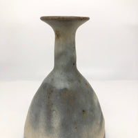 Cream and Pale Blue-Gray Glazed Studio Pottery Budvase with Long Neck