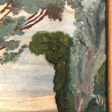American Oil on Board Painting of Fallen Tree, Signed REA, 1949