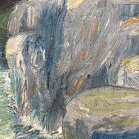 American Oil on Board Painting of Fallen Tree, Signed REA, 1949