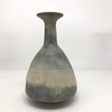 Cream and Pale Blue-Gray Glazed Studio Pottery Budvase with Long Neck