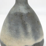 Cream and Pale Blue-Gray Glazed Studio Pottery Budvase with Long Neck