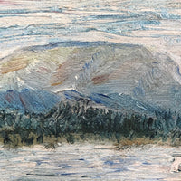 American Oil on Board Painting of Fallen Tree, Signed REA, 1949