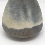 Cream and Pale Blue-Gray Glazed Studio Pottery Budvase with Long Neck