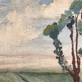 American Oil on Board Painting of Fallen Tree, Signed REA, 1949