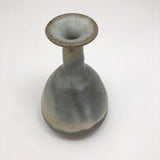 Cream and Pale Blue-Gray Glazed Studio Pottery Budvase with Long Neck