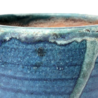 Painterly Blue Green Glazed Pottery Bowl or Small Planter