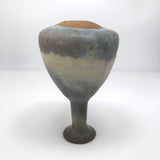 Cream and Pale Blue-Gray Glazed Studio Pottery Budvase with Long Neck
