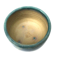 Painterly Blue Green Glazed Pottery Bowl or Small Planter