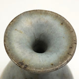 Cream and Pale Blue-Gray Glazed Studio Pottery Budvase with Long Neck