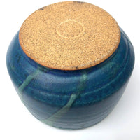 Painterly Blue Green Glazed Pottery Bowl or Small Planter
