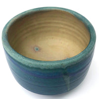 Painterly Blue Green Glazed Pottery Bowl or Small Planter