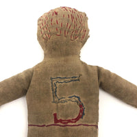 Charming Old Embroidered Beanbag Boy Number Five