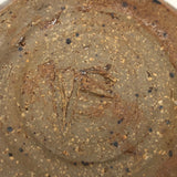 Drippy Blue Glazed Studio Pottery Bud Vase with Banded Design of Black Triangles