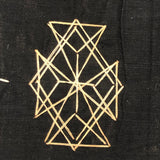 Japanese Book of Semamori Embroideries on Black Fabric with Text