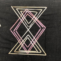 Japanese Book of Semamori Embroideries on Black Fabric with Text
